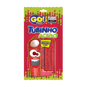 TUBINHOS GO JELLY MORANGO ACIDO  70G