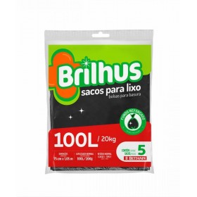 SACO LIXO BRILHUS PRETO ALMOFADA 5X100L