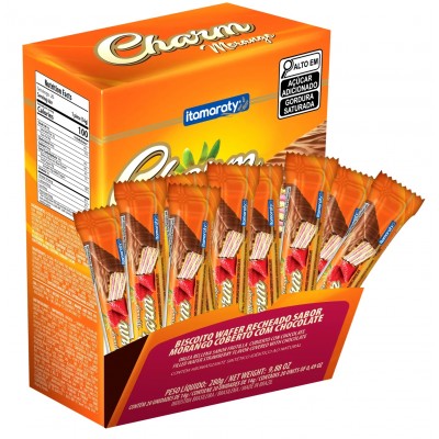 WAFER COBERTO CHARM MORANGO 20X14GR