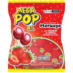 PIRULITO MEGA POP MORANGO 24X23G