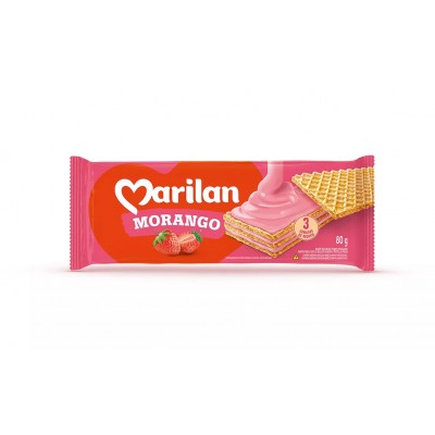 BISC MARILAN WAFER MORANGO 80G