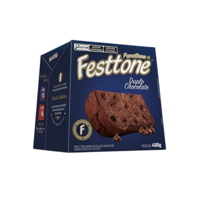 PANETONE FESTTONE DUPLO CHOCOLATE 400G