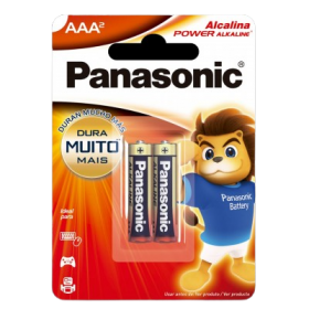 PILHA PANASONIC ALCALINA PALITO AAA C/2