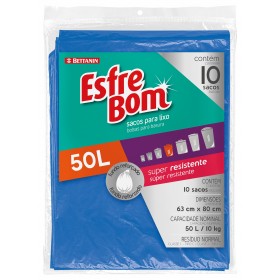 SACO LIXO ESFREBOM AZUL ALMOFADA 10X50L