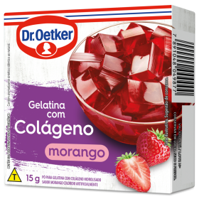 GELATINA OETKER C/COLAGENO MORANGO 15G