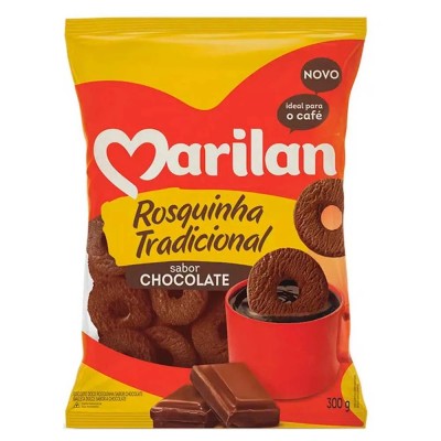 BISC MARILAN ROSQUINHA CHOCO 300G