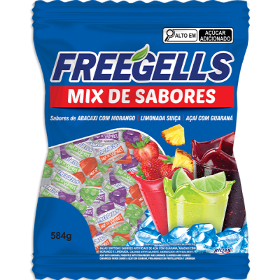 BALA FREEGELLS MIX SABORES AZUL 475G